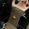 Accesorio DIY bañado en oro del mismo estilo de Puzo Gold Store, collar con colgante de delfín pequeño incrustado de diamantes, cadena personalizada para la clavícula para mujer, regalo para novia