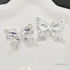 Nuevos Accesorios de Materiales para Joyería Hecha a Mano DIY Cosida a Mano de Mariposa de Aleación con Pedrería Adhesivo de Pedrería de Fondo Plano Colgante para Teléfono