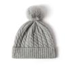 Cachemira 2026 Otoño e Invierno Nuevo para Mujer de Alta Gama Tejido para Exteriores Cálido Jacquard con Pompón Protección para Orejas Gorro Tejido Casual