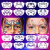 16 Plantillas de Pintura Facial para Niños, Plantilla Hueca para Maquillaje de Escenario Pintado a Mano, Moldes Auxiliares de Pintura Facial DIY para las Esquinas de los Ojos