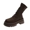 Nuevas botines ajustados para mujeres petite, estilo británico, con suela gruesa, diseño francés versátil, Botas Martin 2026 para mujer, adelgazantes para otoño e invierno