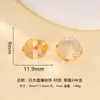 Accesorios Chapados en Oro de Plata 925 Incrustados con Cristal Blanco Natural en Forma de Corazón Cubo de Melocotón Cuentas Espaciadoras Accesorios de Cuerda Trenzada DIY de Cinco Hilos