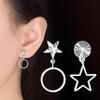TikTok Mão Rápida Estrela de Cinco Pontas Geométrica Oca Redonda Orelha Agulha Estilo Coreano Simples Assimétrico Brincos Distintivos Brincos Fofos