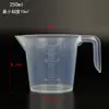 Taza medidora de plástico engrosada con asa recta, transparente, de grado alimenticio, con escala, adecuada para hornear, cocina y té de leche