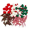 Mini Gorro de Lana Navideño Decoración Gorro de Lana Tejido Muñeca Sombrero para Botella de Vino Tinto Pulgar Regalo Pequeño de Navidad