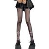 Millennium trendy personalidad de chica hot calcetines de malla de araña para mujer rotos subcultura y2g base delgada seda negra hueco red de pesca
