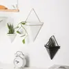 Jarrón de Pared Transfronterizo Diseño Creativo Maceta de Hierro Contenedor Cerámico Maceta Triangular Colgante de Pared Venta al por Mayor