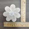 Parche de Tela Decorativo Bicolor Blanco Albaricoque para Mujer Parche Grueso de Algodón Grueso Bordado Flor Hecha a Mano Encaje Parche DIY