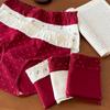 9706 Ropa Interior Roja Súper Hermosa para el Año del Zodiaco, Ropa Interior Roja Ancola para Mujer, Estilo Coreano Algodón Clase A 10A Pantis de Cintura Media
