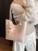 Bolsa Tote de Grande Capacidade Estilo Coreano Feminina Lançamento Moda Versátil Bolsa de Mão Bolsa de Ombro Única Simples de Nicho para Mulheres 2025 Primavera