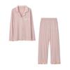 Nuevo Estilo Solapa Traje de Manga Larga para Mujer Ropa de Casa Casual Textura Holgada Cómodo Delgado Modal Fresco Pijama para Mujer