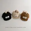 Chapéu de Bebê Desenho Animado Fofo Outono e Inverno Quente à Prova de Vento de Veludo Cotelê com Aba Boné de Beisebol para Meninos e Meninas de Poucos Meses