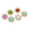 Aço Inoxidável Transfronteiriço Pingente Grande de Sol Pingente de Pedra Preciosa DIY Colar Estilo Europeu e Americano Acessórios de Brincos Personalizados Atacado