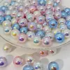 Agujero recto mágico aurora artificial brillante perla de mabei cuentas sueltas redondas cuentas sueltas hechas a mano para bricolaje accesorios de joyería