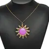 Aço Inoxidável Transfronteiriço Pingente Grande de Sol Pingente de Pedra Preciosa DIY Colar Estilo Europeu e Americano Acessórios de Brincos Personalizados Atacado