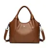 Bolso Transfronterizo Nuevo para Mujer, Color Sólido de Gama Alta, Bolso de Hombro Simple de Cuero Suave, Temperamento Moderno, Bolso Tote Cruzado para Mujer