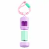 Dispensador Portátil de Sacos para Fezes de Pet, Porta-Cilíndrico de PE Roxo com Alça para Pendurar para Passeio de Cachorro