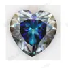 Moissanita en Forma de Corazón Color D Púrpura Imperial, Piedra Suelta de Corazón Color Melocotón, Certificado Gra + Cara de Anillo Negra, Corte Irregular de Alta Calidad