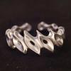 Anillo Único del Oyente para Hombres y Mujeres, Diseño Versátil, Anillo Abierto Artístico Ajustable para el Dedo Índice, Plata S925