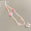 Menina de alto valor Mary gato tridimensional com contas versátil rosa fresco fofo pingente de celular corrente ccd