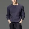 Camisa Polo de Tricô Branca com Gola Henley Estilo Old Money para Homens, Outono e Inverno, Caimento Relaxado e Solto, Suéter Básico Casual