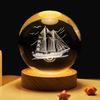 Dropshipping Amazon Bola de Cristal Luminária Noturna Galáxia 3D Ornamento Gravado a Laser Luminária Noturna de Madeira Galáxia