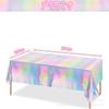 Mantel de Plástico Arcoíris Película Arcoíris Brillante Mantel Desechable Mantel de Película de Aluminio Holográfica Decoración de Fiesta Arcoíris