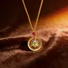 Estilo Étnico Chino Joyería de Aleación Colgante Amarillo Dzambala Collar Colgante para Hombres y Mujeres Colgante Decorativo Fábrica Venta al por Mayor