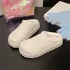 Chinelos de algodão simples estilo Birkenstock, coleção de inverno 2026, quentes e com forro de fleece, sola grossa, adequados para uso externo, confortáveis e com design felpudo e peludo, para mulheres