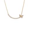 Luxo Leve, Ultra-Fada, Cravejada de Diamantes, Corrente de Pérolas da Moda com Pingente de Borboleta, Corrente Elegante para Clavícula, Corrente de Pescoço Versátil para Mulheres
