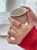 Anillo Abierto de Dedo Índice de Moda Simple y Versátil para Mujer, Otoño e Invierno, Lujo de Luz Roja de Año Nuevo, Nicho de Gama Alta