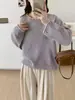 Elegante suéter de punto redondo con cuentas para mujer, nueva colección otoño/invierno 2026, suave y cómodo, corte holgado, top de punto versátil, moderno