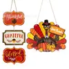 Popular Señal Colgante de Acción de Gracias de Amazon para la Temporada de Cosecha de Otoño, Pavo de Madera y Decoración de Calabaza para el Hogar