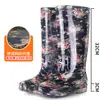 Botas de Lluvia de Gel de Caña Alta Impermeables Zapatos de Goma Botas de Agua para Mujer Adulto Largas de Moda Cocina Antideslizantes Verano