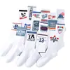 Calcetines deportivos de algodón blanco para hombre y mujer, calcetines largos de baloncesto, calcetines de verano para hombre hasta la mitad de la pantorrilla, comercio exterior transfronterizo, ins, venta al por mayor