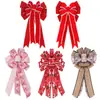 Suministros para Decoración Navideña Accesorios Lazo Rojo Decoración de Ambiente para Árbol de Navidad Colgante de Lazo de Arpillera Adornos Colgantes