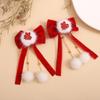Accesorios para el cabello de Año Nuevo horquilla de saludo festivo de Año Nuevo tocado corona de princesa clip superior niños gran lazo rojo horquilla bebé