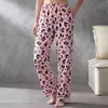 Pantalones de pijama de algodón puro Yu Zhaolin de verano con estampado casual holgado adecuados para usar al aire libre y en casa