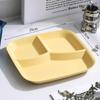 Prato Quadrado de Plástico com Três Compartimentos Prato de Jantar Doméstico Prato de Café da Manhã Prato para Macarrão e Nozes Prato de Almoço com Divisórias para Controle de Porções Prato para Redução de Gordura Prato para Comida Leve