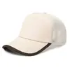 Gorra de Béisbol Transpirable de Malla de Algodón Puro con Costuras al Borde de Amazon, Gorra de Trabajo de Verano con Bordado de Estampado de Logo, Bloqueo de Color, Estilo de Moda