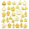 Acessórios para joias DIY feitos à mão pingente de liga mista 30 pingentes de flor para pulseira material U089