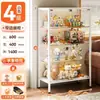Estantería de Acero para el Hogar Estantería para Libros Infantiles con Puerta de Cristal Gabinete Hecho a Mano Vitrina Armario de Piso para Sala de Estar Armario de Almacenamiento