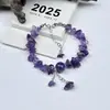 Pulsera de Piedra Natural y Grava Nueva Simple Transfronteriza para Mujer Cristal de Colores Europeos y Americanos Cierre de Langosta Más Cadena de Extensión