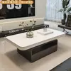 Mesa de centro rectangular, lujo ligero, moderna, minimalista, estilo italiano, de alta gama, adecuada para apartamentos pequeños, sala de estar, uso doméstico, pieza de diseñador