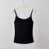 Camisola de Seda de Morera Modal para Mujer con Cinturón, Almohadilla en el Pecho, Base Interior, Primavera y Verano, Ajuste Delgado, Adelgazante, Ropa Exterior, Top sin Mangas