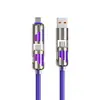 Cabo de Dados Quatro em Um Coluna de Luz Popular Transfronteiriça Gradiente de Cor Atmosfera Luz de Carga Super Rápida Silicone Cabo Dois para Dois