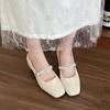 Tacones Altos Mary Jane de Punta Cuadrada que se Pueden Usar Diariamente, Zapatos de Boda de Ensueño, Zapatos para Damas de Honor, Zapatos de Banquete, Zapatos Franceses de Tacón