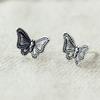 Pendientes de plata de ley s925 con diseño retro de mariposa, venta al por mayor, pendientes de temperamento para mujer