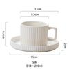 Xícara com Padrão Vertical Estilo Europeu Simples Cerâmica Xícara e Pires para Café Hotel Restaurante Casa Xícara de Café Xícara para Chá da Tarde Escura Vendida