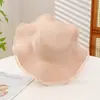 Sombrero de Paja de Playa de Verano para Mujer con Ala Ancha, Sombrero de Protección Solar para Uso en Exteriores, Sombrero para el Sol, Sombrero Parasol, Al por Mayor en Stock